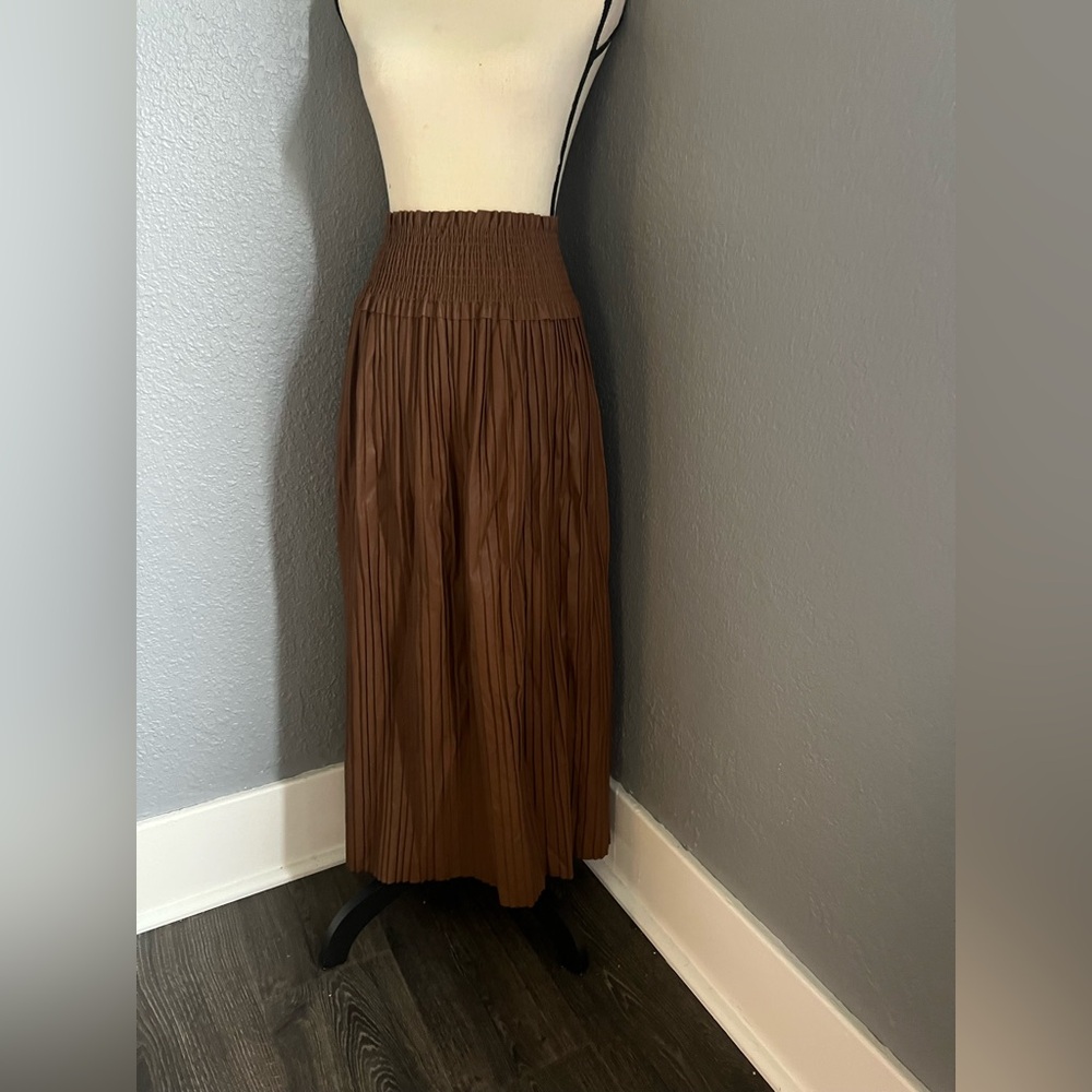 Chic Brown Maxi leather Skirt